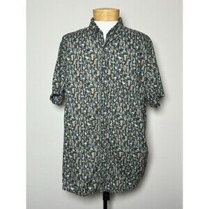 Eddie Bauer Shirt Mens T2XL Green Fish Hook Short Sleeve Pocket Button Up